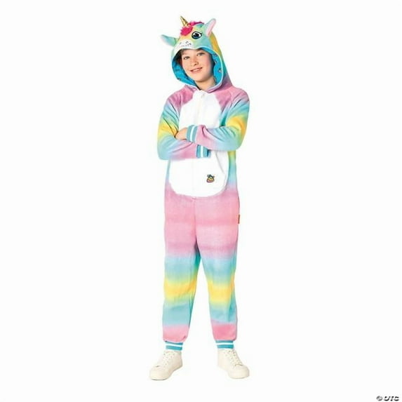 Morris Costumes OSKO1015L Unicorn Hooded one piece Costume for Kids - Large - Size 10-12