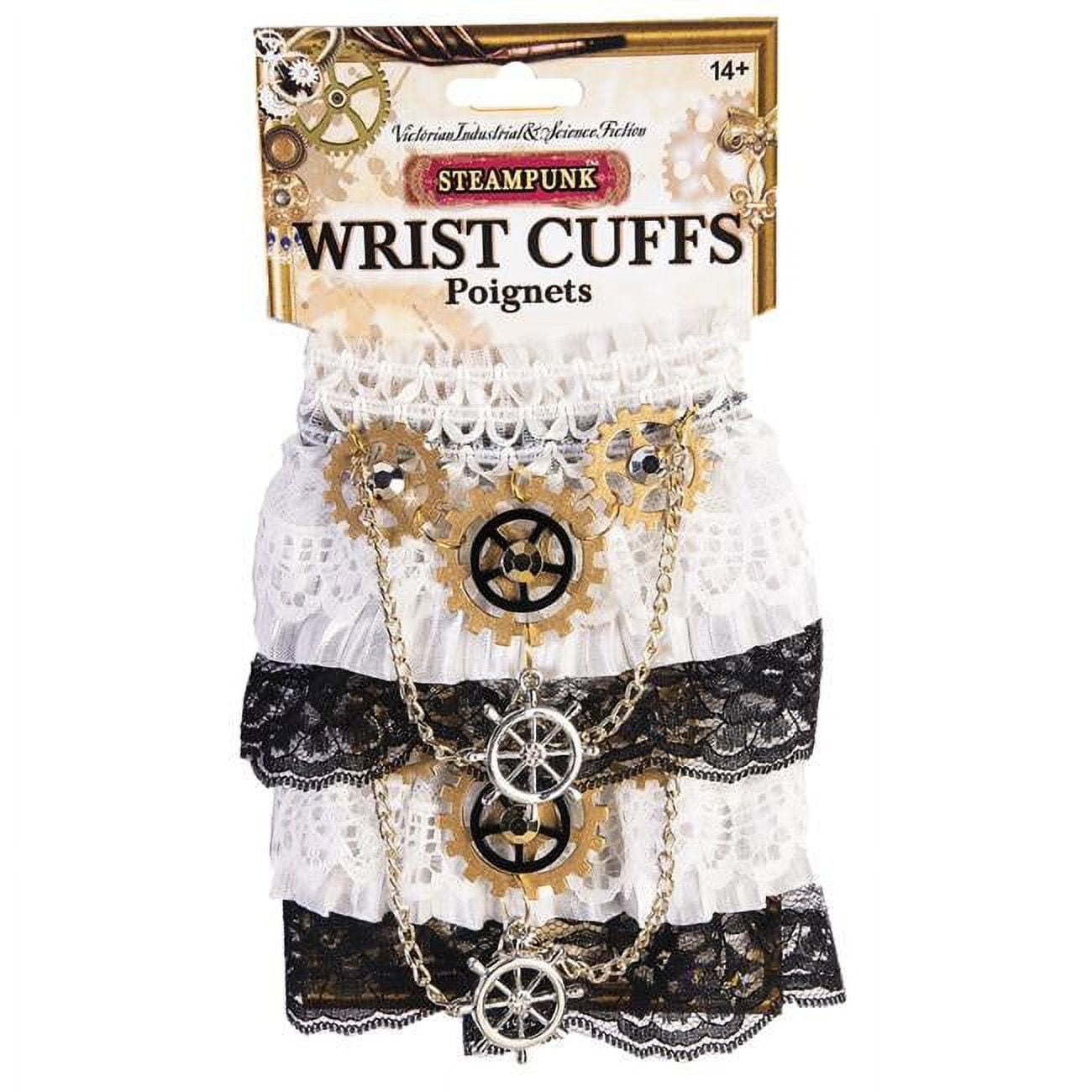 Morris Costumes Unisex Steampunk Lace Chains Wristcuffs One Size