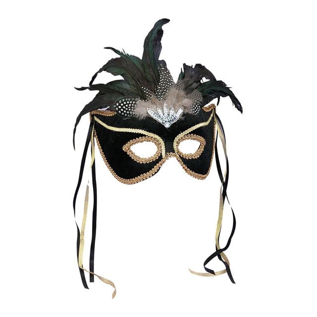 Morris Costumes Women's Black & Gold Venetian Mask