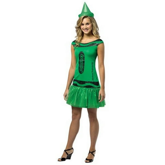 Rasta Imposta Crayola Glitz & Glitter Dress Costume Adult: Illuminating Emerald 4-10 Female