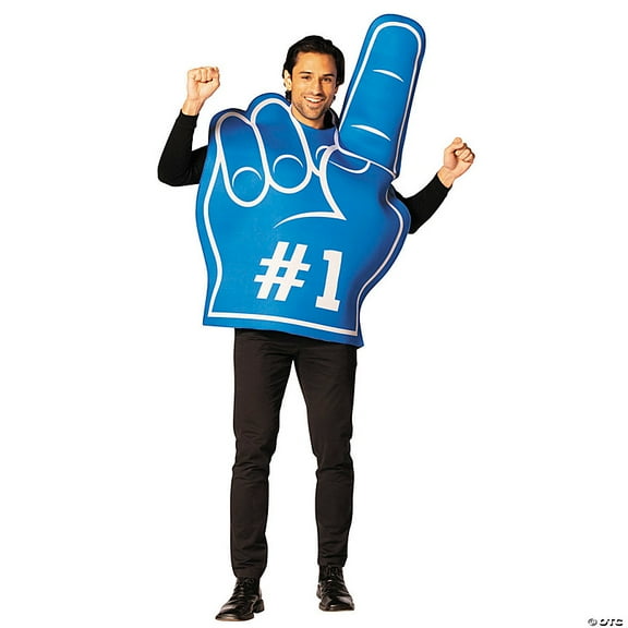 Morris Costumes GCR1379 Blue Team Spirit No.1 Foam Finger Tunic Costume for Adults - One Size