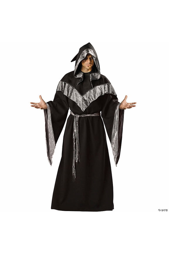 Men's Dark Sorcerer Halloween Costume Robe - Black One Size
