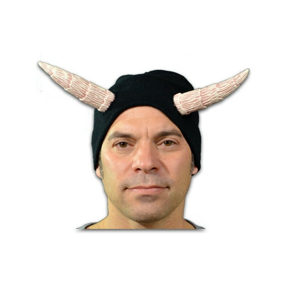 Morris Costumes MATT114 Devils Cap Black Knit Hat with Horns for Adults - One Size