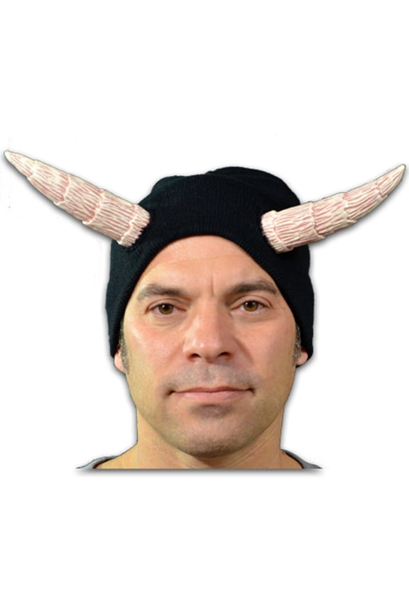 Morris Costumes MATT114 Devils Cap Black Knit Hat with Horns for Adults - One Size