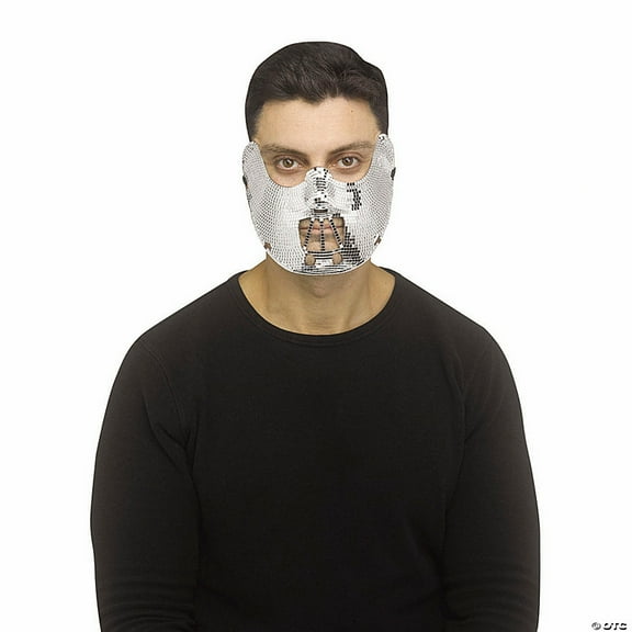 Fun World Fun World Adult Disco Bling Halloween Costume Mask - Silver One Size