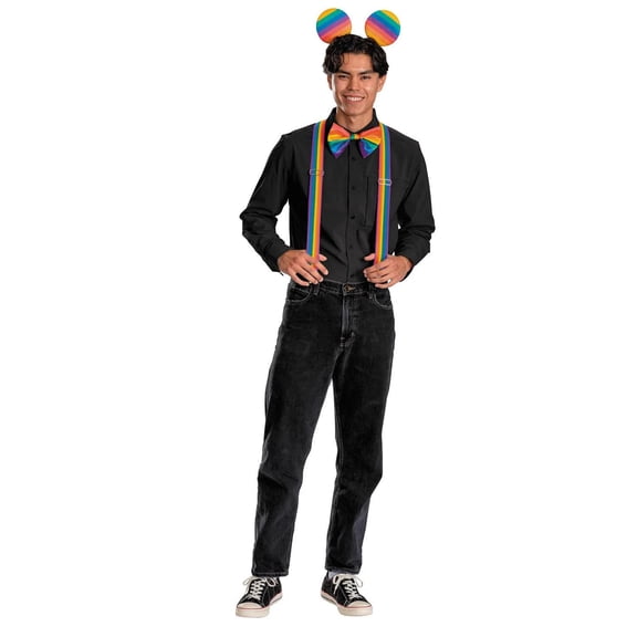 Disney Men's Mickey Mouse Pride Halloween Costume Accessories- Multicolor - Large/X Large
