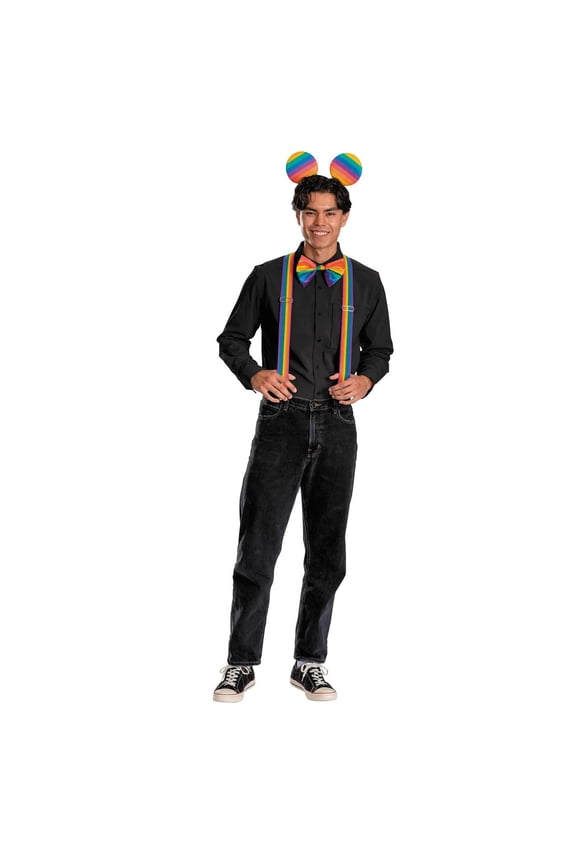 Disney Men's Mickey Mouse Pride Halloween Costume Accessories- Multicolor - Large/X Large