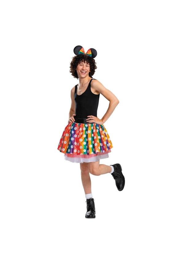 Disney Women's Minnie Mouse Pride Tutu Halloween Costume Tutu Kit - Multicolor