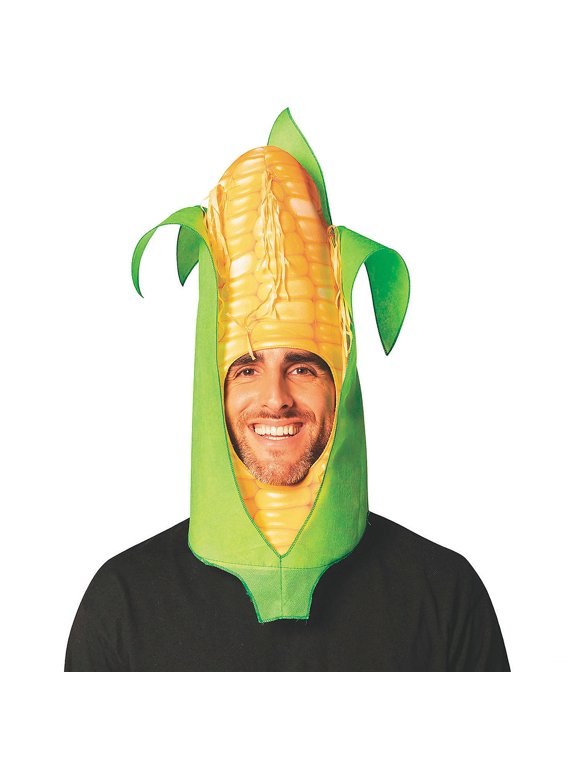 Ear of Corn Hat Halloween Costume, Yellow & Green, Adult One Size, R1407-OS
