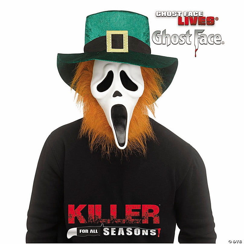 Fun World Ghost Face Adult Full Face Mask St. Patrick's Day Costume Mask - Green One Size