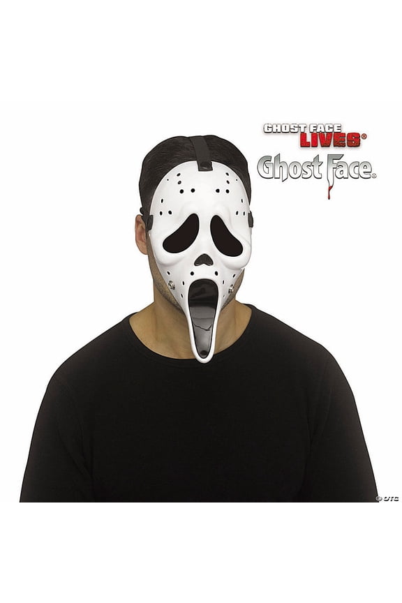 Ghost Face Adult White Hockey Halloween Costume Mask - White One Size