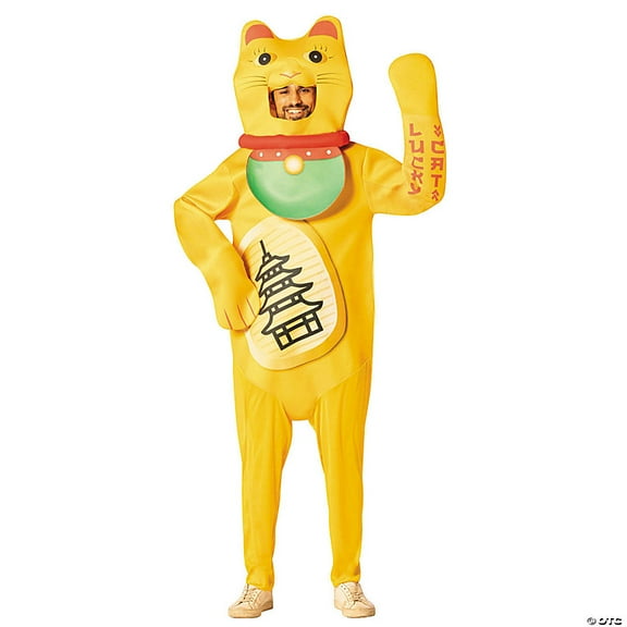 Morris Costumes GC30008 Gold Lucky Cat Jumpsuit Costume for Adults - One Size