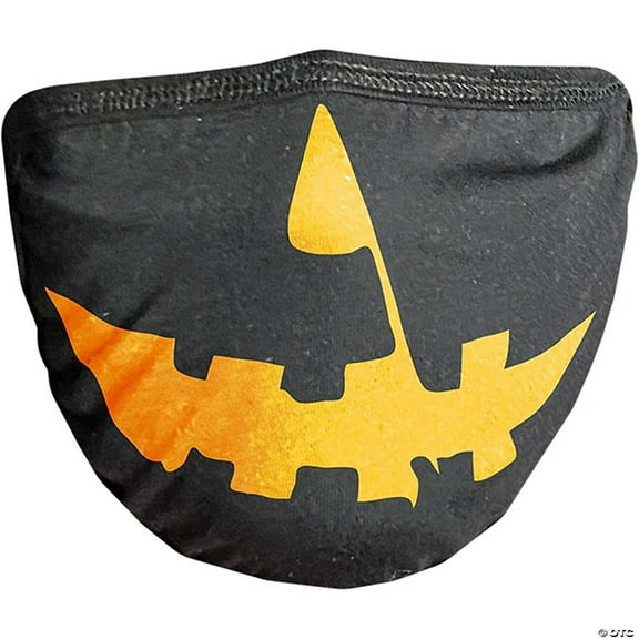 Morris Costumes MASFTI112 Halloween Pumpkin Reusable PPE Face Mask for Adults - Black & Orange