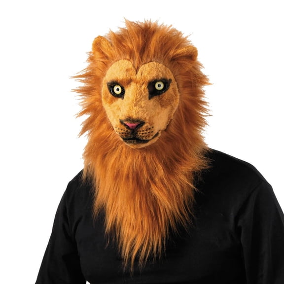 Morris Costumes Lion Adults Moving Mouth Overhead Halloween Costume Mask - Brown One Size