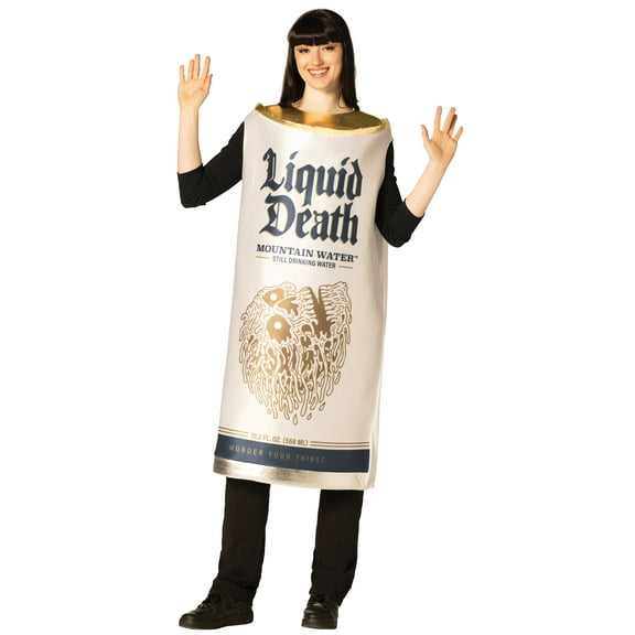 Imposta Costumes Liquid Death Still Water Can Halloween Costume, White, Women and Men, Adult One Size, 30089-OS
