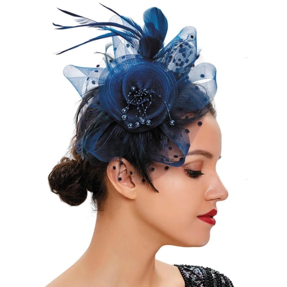 Morris Costumes Adult General Sizing Kentucky Derby Fascinator Hat Halloween Costume Headwear - Navy Blue