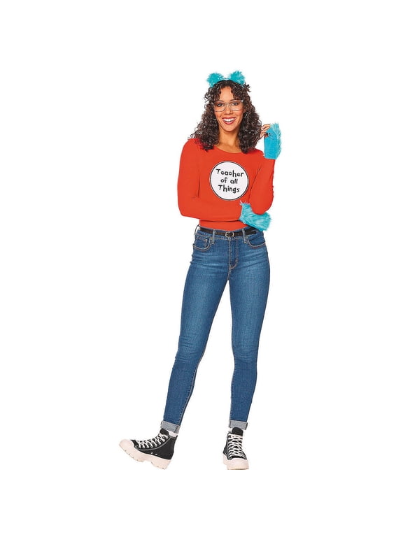 Dr Seuss Thing 1 Thing 2 Quik Change Adult Costume Kit | One Size
