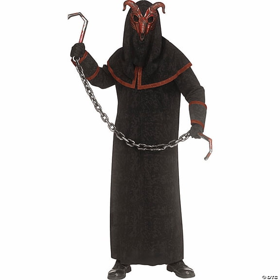Fun World Adult General Sizing Ram Skull Demon Halloween Costume Robe - Black One Size