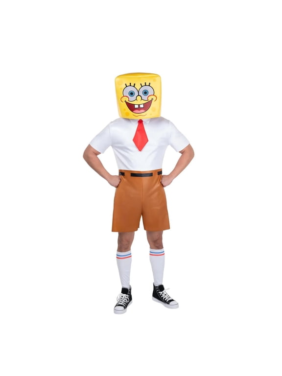 SpongeBob Men's SquarePants Halloween Costume Jumpsuit - Yellow Medium
