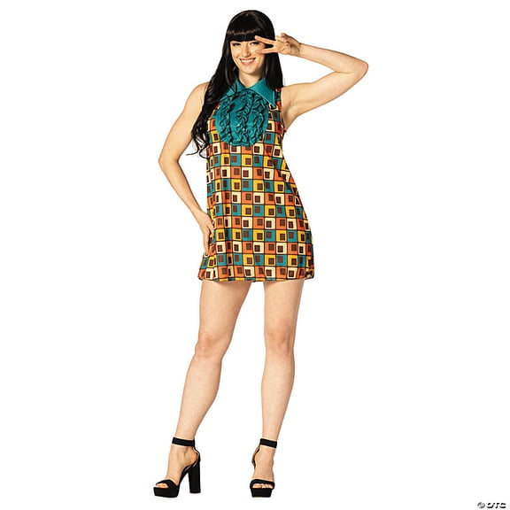 Imposta Costumes Swaggertown Dress Orange & Teal Cubes Halloween Costume, Women's Size 6-8, 30077-M