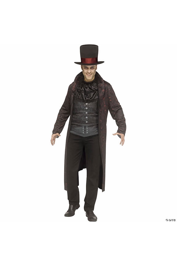Adult Victorian Vampire Hooded Coat Halloween Costume Suit - Black One Size