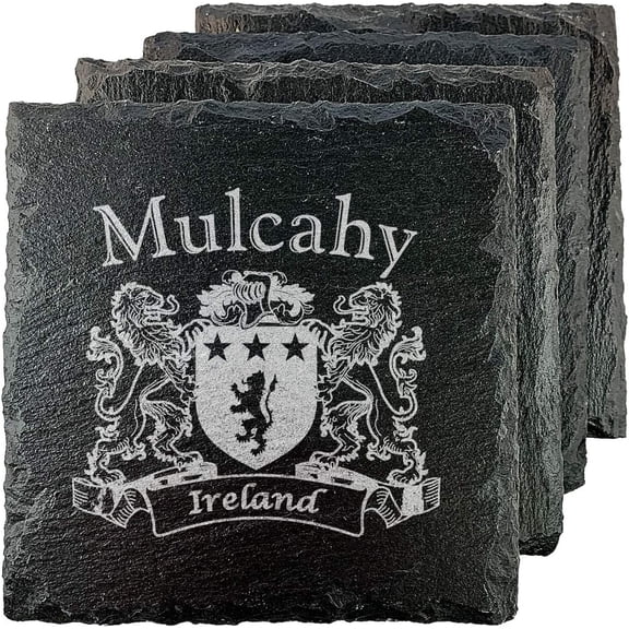 Morris Irish Coat of Arms Slate Coasters - Set of 4