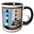 thumbnail image 1 of 3drose, Morris Island Lighthouse and Camera Station (now and Then 1914), 15oz Two-tone Black Mug, 1 of 6