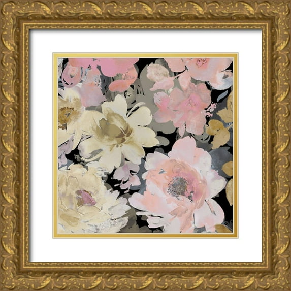 Morris, Kelsey 26x26 Gold Ornate Wood Framed with Double Matting Museum Art Print Titled - Springtime Pink and Cream II