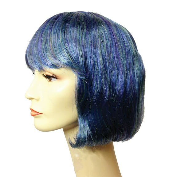Morris LW488DPRBUGR China Doll Barg Wig - Dark Purple, Blue & Green