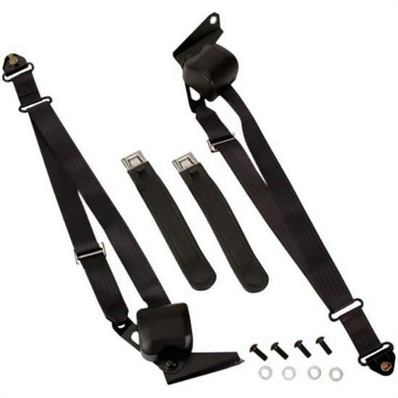 Morris MCTKGM-2-BK 3-Point Bucket Seat Belt Kit, 67-72 GM Pickup