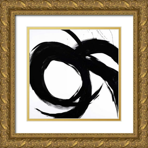 Morris, Megan 20x20 Gold Ornate Wood Framed with Double Matting Museum Art Print Titled - Circular Strokes II