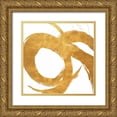 thumbnail image 1 of Morris, Megan 20x20 Gold Ornate Wood Framed with Double Matting Museum Art Print Titled - Gold Circular Strokes II, 1 of 4
