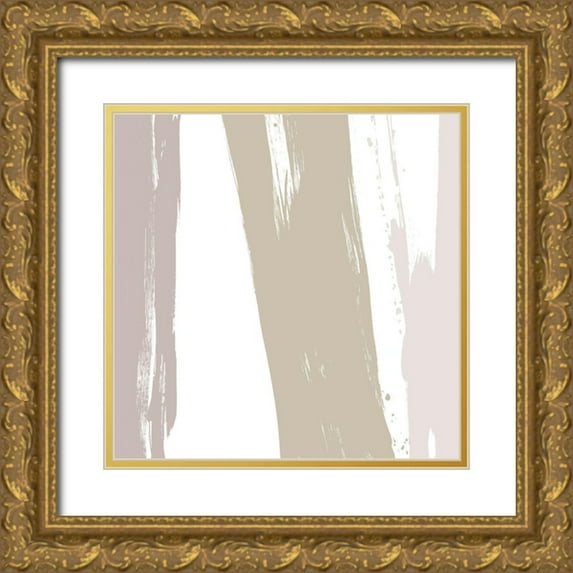 Morris, Meghan 20x20 Gold Ornate Wood Framed with Double Matting Museum Art Print Titled - Gray Strokes I