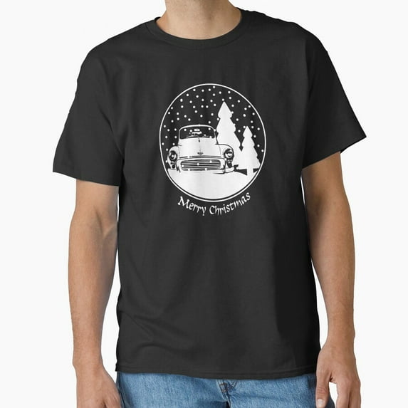 Morris Minor Funny Vintage British Car Christmas G6050 Unisex T-Shirt, Up to Size 5XL