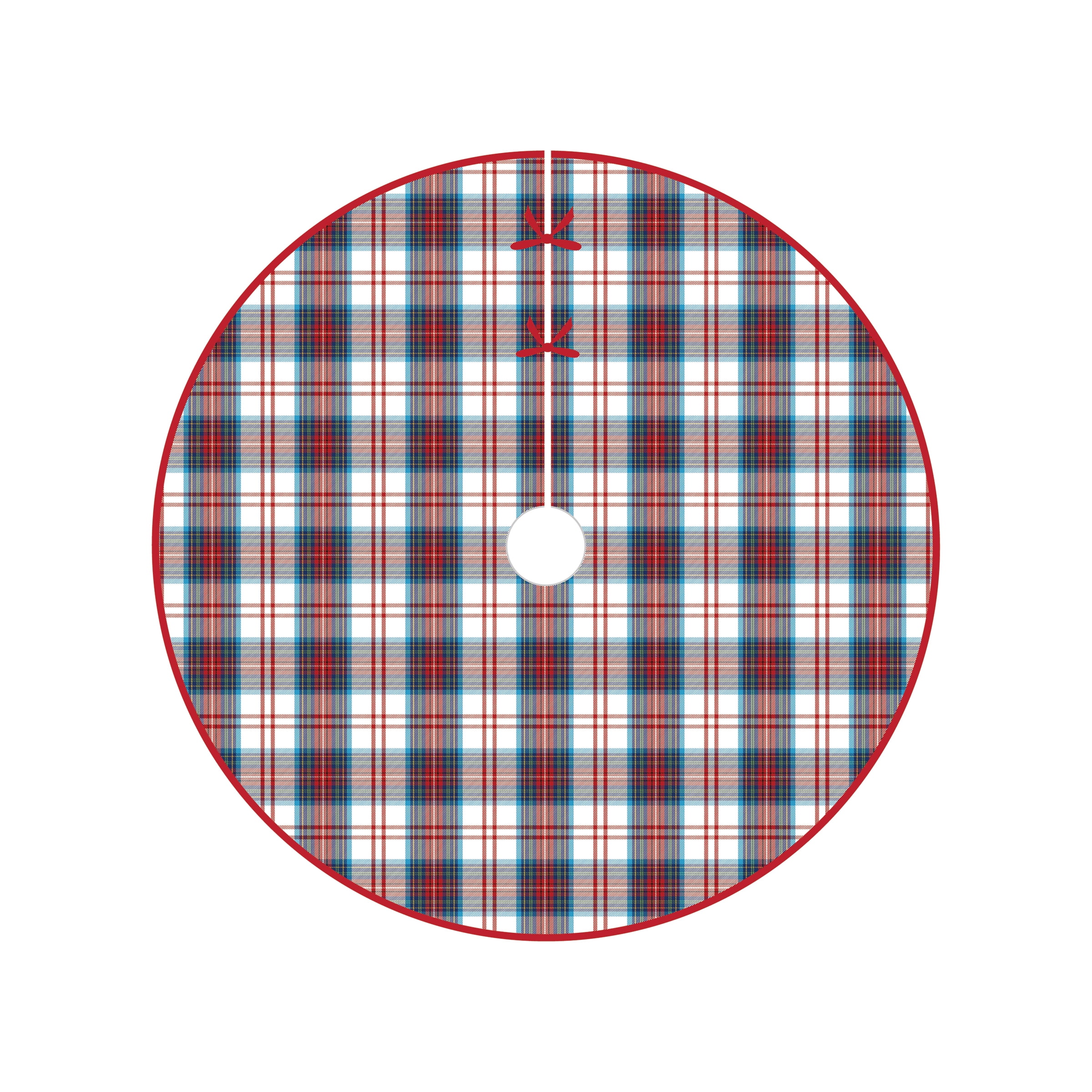Morris Red and Blue Plaid 54" Christmas Tree Skirt