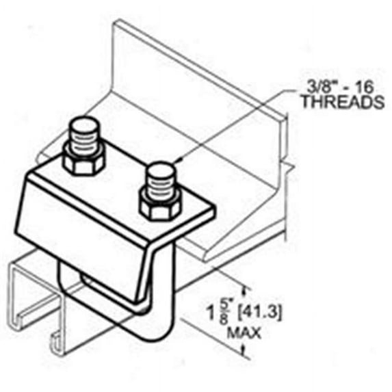Morris Products 17462 Strut To Beam Clamp With Square U-Bolt For 10.19 And 10.63 Channel