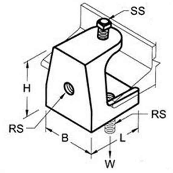 Morris Products 17476 Mallable Iron Rod Support Beam Clamp 0.5 In. to 13