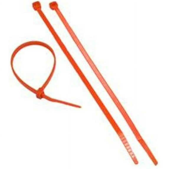 Morris Products 20627 Fluorescent Orange Nylon Cable Ties 50Lb 8 In. Pack Of 100