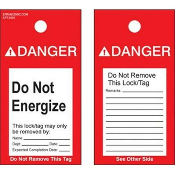 Morris Products 21526 Lockout Tags Do Not Energize With Clear Photo Flap, Pack Of 5