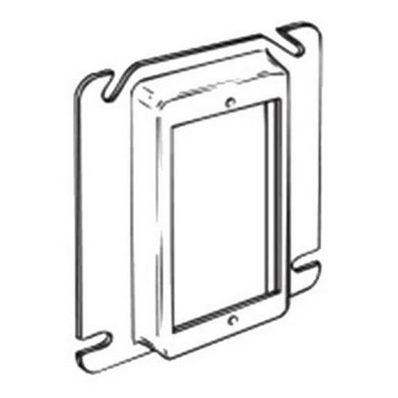 Morris Products 35866 4 in. Steel Outlet Box Covers - Device & Tile Raised Cover0.75 in. Deep