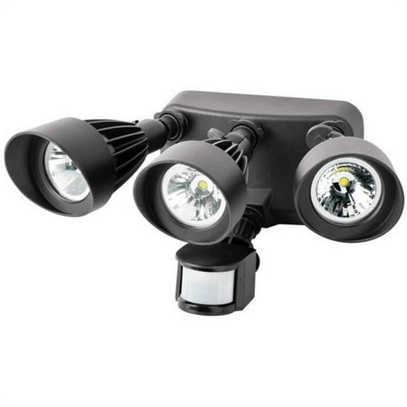 Morris Products 72570 Led Motion Activated Security Flood Lights, 3 Head, 36 Watts, Bronze, 5000K