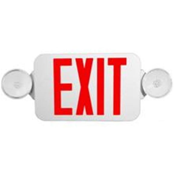 Morris Products 73040 Micro Combo Led Exit Emergency Light Red Led White Housing