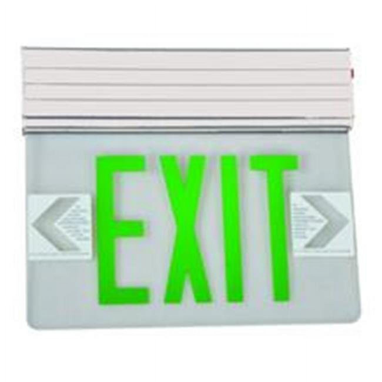 Morris Products 73316 Surface Mount Edge Lit Led Exit Signs Green On Clear Panel White Housing - image 1 of 2