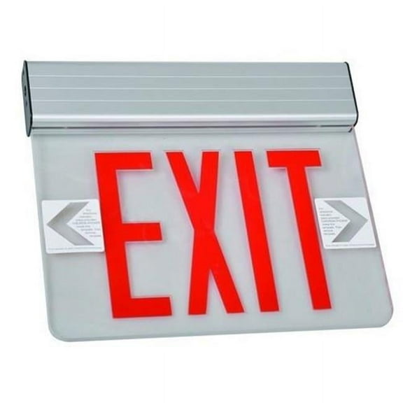 Morris Products 73402 Surface Mount Edge Lit Exit Sign Double Sided Legend, Red LED - Aluminum Housing