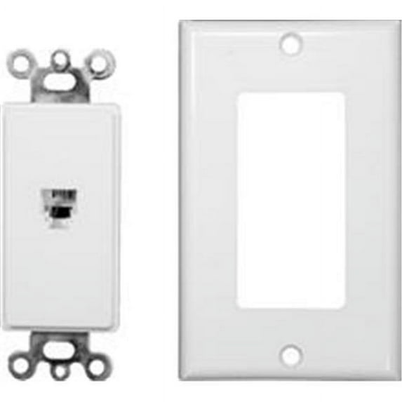 Morris Products 80161 Decorator Phone Jack 2 Piece White