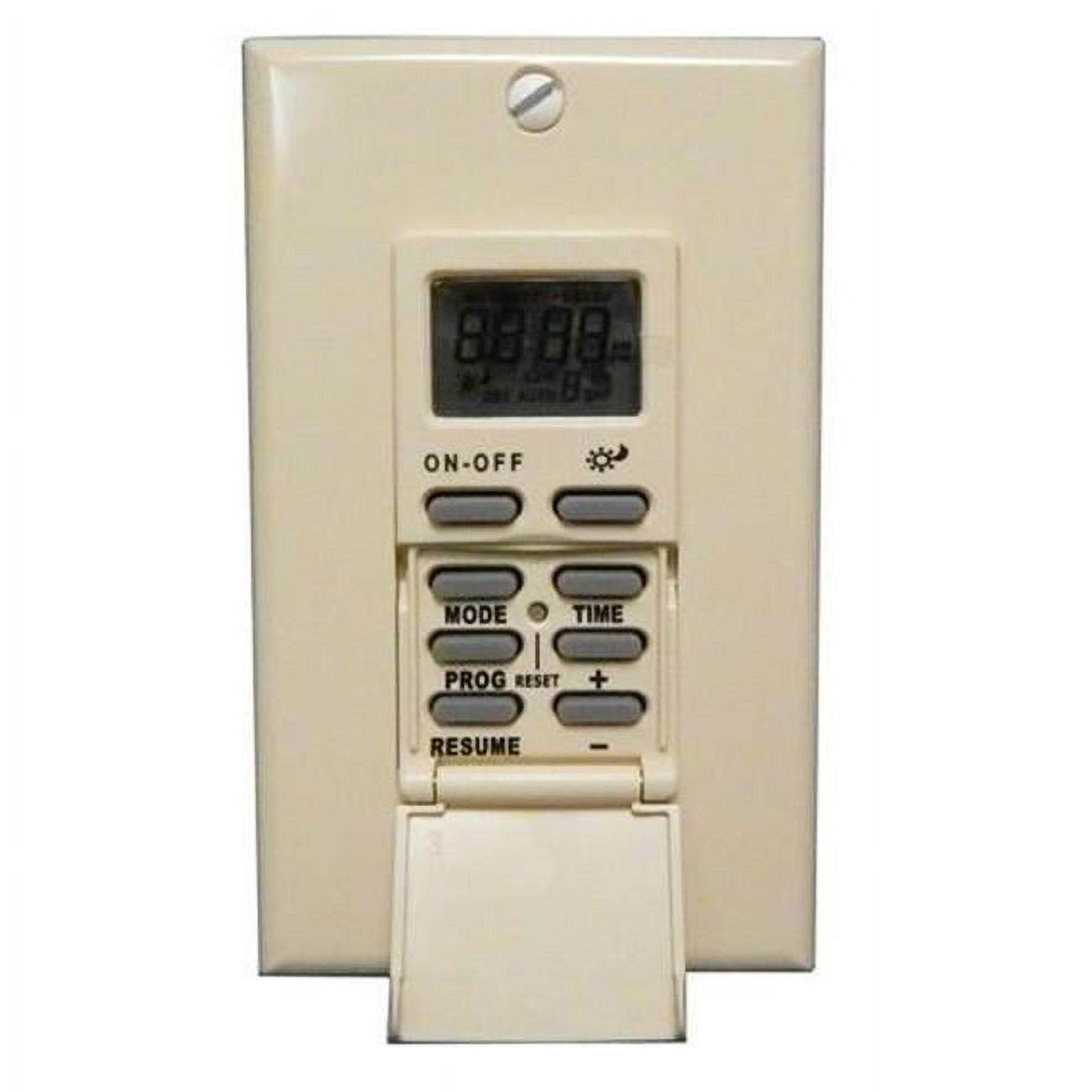 Beige Digital In-Wall Timer with Battery Backup
