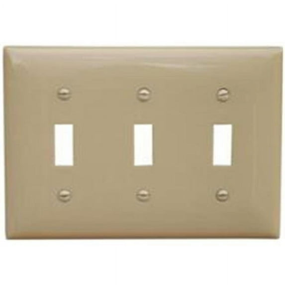 Morris Products 81030 Lexan Wall Plates 3 Gang Toggle Switch Ivory