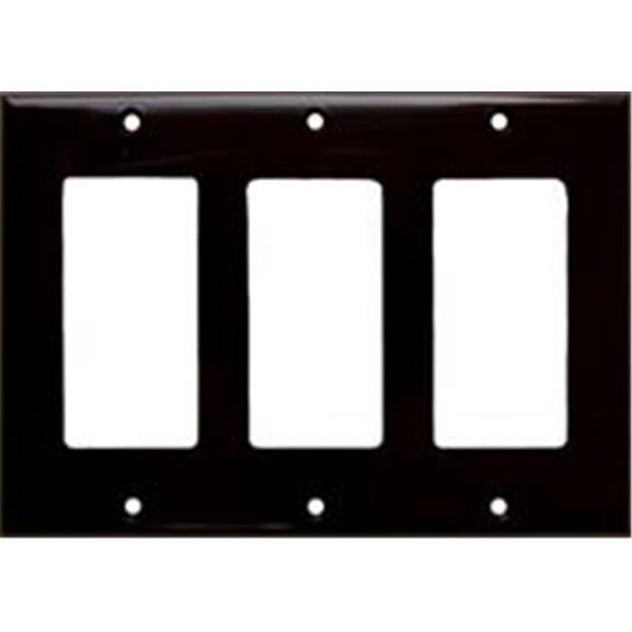 Morris Products 81132 Lexan Wall Plates 3 Gang Decorator - GFCI Brown - image 1 of 5