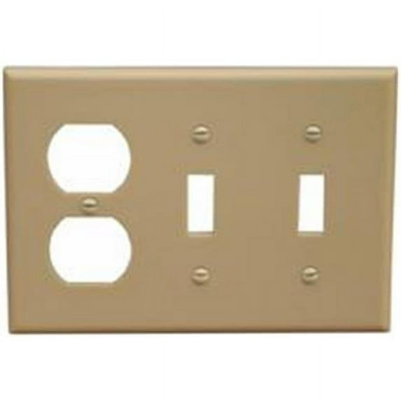 Morris Products 81260 Lexan Wall Plates 3 Gang 1Duplex 2 Toggle Ivory
