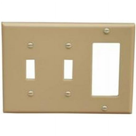 Morris Products 81310 Lexan Wall Plates 3 Gang 2 Toggle 1GFCI Ivory